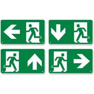 HOFTRONIC Fluchtwegaufkleber-Set für Tumu Notbeleuchtung - Wegbeschreibung oben/unten/links/rechts