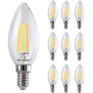 HOFTRONIC 10x E14 LED Glühlampe - 4W 470lm - 2700K warmweiß - Ersetzt 40 Watt - C37 - E14 Fassung - Kerzenlampe - Kleiner Fassung