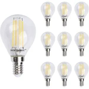 HOFTRONIC 10x E14 LED Glühlampe - 4W 470lm - 2700K warmweiß - Ersetzt 40 Watt - Tropfen P45