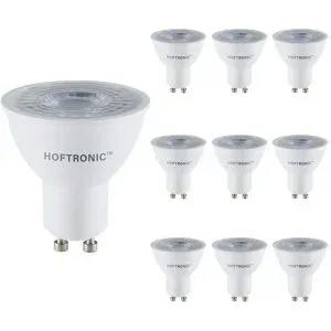 HOFTRONIC 10x LED Lampe GU10 - 4,5W 345lm - 6500K tageslichtweiß - 38° Abstrahlwinkel - Ersetzt 50 Watt - LED Reflektor - GU10 Fassung - LED Reflektor - Universalfassung