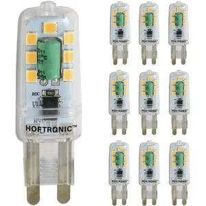 HOFTRONIC 10x G9 LED Lampe - 2,2W 200lm - 2700K warmweiß - 230V - Ersetzt 22 Watt - G9 Fassung - Stiftlampe - Stiftsockellampe