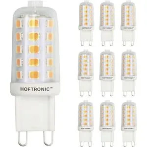 HOFTRONIC 10x G9 LED Lampe - 3W 300lm - 4000K neutralweiß - 230V - Ersetzt 30 Watt - G9 Fassung - Stiftlampe - Stiftsockellampe