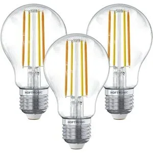 HOFTRONIC Set mit 3 Smart E27 LED-Glühlampen - 7 Watt, 806 Lumen - A60 klar - 1800-3000 K - dimmbar