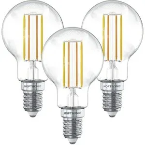 HOFTRONIC 3er Set Smart WiFi LED-Glühlampe - E14 Fassung - 4,9 W 470 lm - P45 - E14 Fassung - Silberfassung - 1800-3000 K dimmbar - Smart Lampe