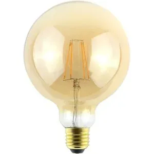 HOFTRONIC LED-Glühlampe E27 - 9 Watt 950 Lumen - G125 Form - 2200K Warmweißes Licht - Dimmbar - Bernsteinfarbenes Glas