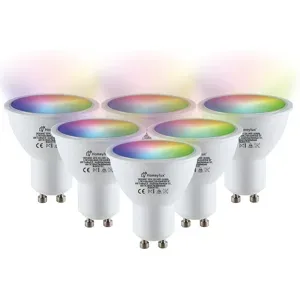 HOFTRONIC SMART 6x Smart lampe - GU10 Spot - 38° - 4,8W 345lm - RGBWW - Wifi & Bluetooth - App Steuerung - Google Home, Amazon Alexa en Siri - Smart lamp - LED Reflektor