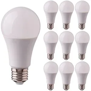V-TAC 10er Set E27 LED Lampe - 8.5W 806lm - 3000K warmweiß - Ersetzt 60 Watt - E27 Fassung - A60 Glühbirne - Große Fassung