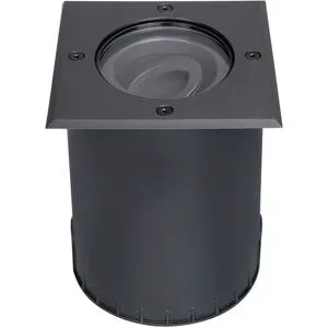 HOFTRONIC Cody LED Bodeneinbaustrahler Schwarz - Dimmbar - Ohne GU10-Leuchtmittel - Schwenkbar - Überfahrbar - Quadratisch - IP67 wasserdicht