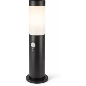 HOFTRONIC Dally LED-Sockellampe Schwarz S - Bewegungssensor - Dämmerungsschalter - E27-Fassung - IP44 Waterproof - 45 cm - Gartenbeleuchtung - Wegbeleuchtung