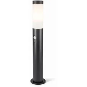 HOFTRONIC Dally LED-Sockellampe Schwarz M - Bewegungsmelder - Dämmerungsschalter - E27-Fassung - IP44 Waterproof - 80 cm - Gartenbeleuchtung - Wegbeleuchtung