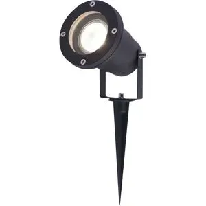 HOFTRONIC LED Gartenstrahler mit Erdspieß - 4 Watt 345 Lumen - Dimmbar - Schwenkbar - 4000K neutralweiß - GU10 - IP64 Wasserdicht - Schwarz - Erdspießstrahler