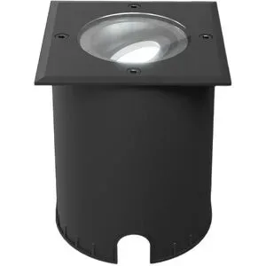 HOFTRONIC Cody LED Bodeneinbaustrahler Schwarz - GU10 4,5 Watt 345 Lumen dimmbar - 6500K tageslichtweiß - Schwenkbar - Befahrbar - quadratisch - IP67 wasserdicht
