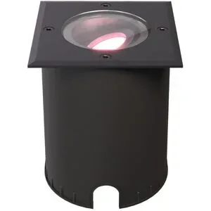 HOFTRONIC SMART Cody - Smart LED Bodeneinbaustrahler - IP67 wasserdicht - 5,5 Watt 345 Lumen - Schwenkbar - Befahrbar - Quadratisch - Wifi + Bluetooth - RGBWW - GU10 - Kompatibel mit Google Home, Amazon Alexa und Siri - Schwarz