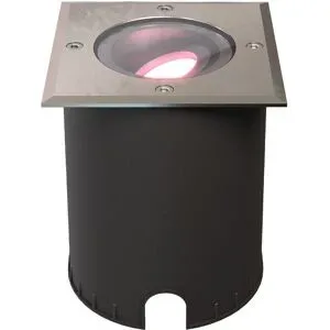 HOFTRONIC SMART Cody - Smart LED Bodeneinbaustrahler - IP67 wasserdicht - 5,5 Watt 345 Lumen - Schwenkbar - Befahrbar - Quadratisch - Wifi + Bluetooth - RGBWW - GU10 - Kompatibel mit Google Home, Amazon Alexa und Siri - Edelstahl
