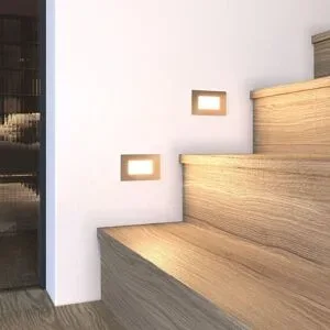 HOFTRONIC 2er Set Dillon - LED Wandeinbauleuchten - 3 Watt 340 Lumen - 3000K warmweiß - IP54 wasserdicht - Für innen und außen - Edelstahl