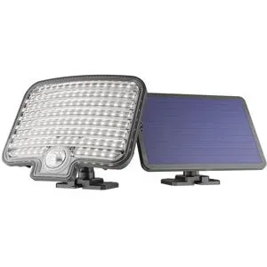 HOFTRONIC Colby - Solar-Wandleuchte mit Sensor - 7 Watt 600 Lumen - Bewegungsmelder und Dämmerungsschalter - 6500K tageslichtweiß - schwarz