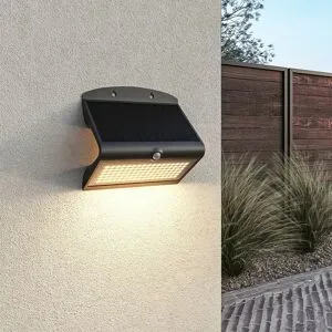 HOFTRONIC Rhodes LED Solar Wandleuchte mit Bewegungsmelder 2 Leuchtmodi 104 LEDS 3000K Warmweiß