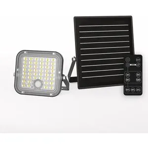 HOFTRONIC Vega LED Solar Wandleuchte Außen mit Bewegungsmelder - Inkl. Dämmerungssensor - Separates Solarpanel - Flutlicht, Breitstrahl - IP65 Wasserdicht - 88 LEDs - 10 Watt - 2800-6500K - Warmweißes Licht - Tageslichtweißes Licht - 1500 Lumen -