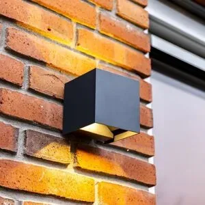 HOFTRONIC Kansas Dimmbare LED-Wandleuchte - Anthrazit - 7 Watt 720 lm - 3000 K warmweiß - IP65 wasserdicht - Up & Downlight - für den Innen- und Außenbereich - 30.000 Betriebsstunden