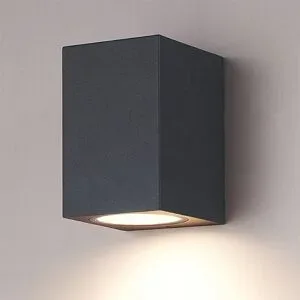 HOFTRONIC Marion - Dimmbare LED-Wandleuchte - ohne GU10-Leuchtmittel - IP65 wasserdicht - Anthrazit - für den Innen- und Außenbereich - würfelförmig