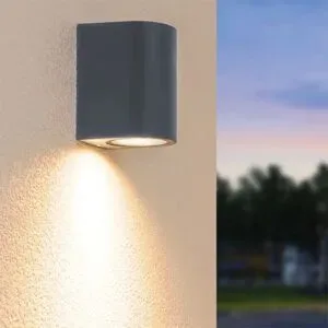 HOFTRONIC Alvin Anthrazit LED-Wandleuchte - Downlight - ohne GU10 - dimmbar - IP65 - Innen- und Außenbereich - Wandstrahler
