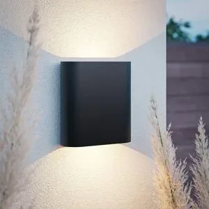 HOFTRONIC Vonia LED-Wandleuchte - 3000K warmweiß - 11 Watt - Up & Down-Licht - IP65 für drinnen und draußen - Doppelseitige Wandleuchte - Schwarz