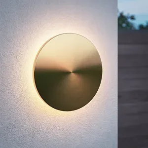 HOFTRONIC Casper L LED Wandleuchte Gold - 2700K warmweiß - 19 Watt - Rund - Wandleuchte für drinnen und draußen