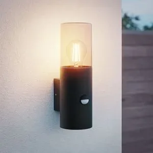 HOFTRONIC Blaze - LED-Wandleuchte - inkl. Dämmerungsschalter & Bewegungsmelder - Up-Light - E27-Fassung - IP44 wasserdicht - Rauchglas