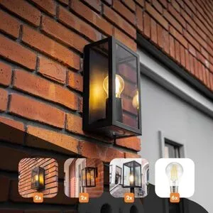 HOFTRONIC Set ?Gartenpaket Zeitlos? ? Lichtbündel ? Für einen eleganten Garten ? Wandleuchten, Gartenlaternen und Sockel + Filamentlampen