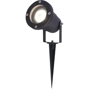 HOFTRONIC Sydney LED Gartenstrahler mit Erdspieß - Dimmbar - Schwenkbar - GU10 4 Watt 345 Lumen - 4000K neutralweiß - IP64 Wasserdicht - Schwarz- Erdspießstrahler