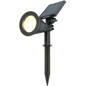 HOFTRONIC Bend Solar Gartenleuchte mit Erdspieß - Inkl. Dämmerungsschalter - 3000K warmweiß - 2 Lichtmodi - 75lm - 6-9 Stunden Brenndauer - Schwenkbar und richtbar - IP65 wasserdicht