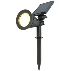 HOFTRONIC Bend PIR Solar Gartenleuchte mit Erdspieß - Bewegungsmelder und Dämmerungsschalter - 3000K warmweiß - 2 Lichtmodi - 300lm - 6-9 Stunden Brenndauer - IP65 wasserdicht