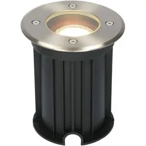 HOFTRONIC Maisy LED Bodeneinbaustrahler außen - Ø12cm - Rund - Dimmbar - GU10 Fassung - 2700K warmweiß - 4W 345lm - Bodenstrahler - Edelstahl - IP67 Wasserdicht