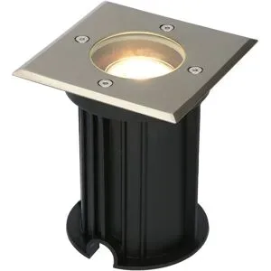 HOFTRONIC Ramsay LED Bodeneinbaustrahler außen - Dimmbar - Eckig - GU10 Fassung - 4 Watt 345 lumen - 2700K warmweiß - Edelstahl - IP67 wasserdicht - Bodenstrahler - Einfahrt