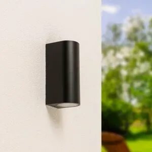 HOFTRONIC Douglas LED Wandleuchte Dimmbar - 2x GU10 Fassung - IP65 - Up & Down Licht - Schwarz - Für innen und außen - Modern