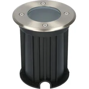 HOFTRONIC Maisy LED Bodeneinbaustrahler außen - Ø12cm - Rund - Edelstahl - GU10 Fassung - IP67 - Bodenstrahler - Einfahrt