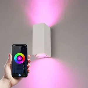 HOFTRONIC SMART Selma Smart Wandleuchte LED - Wifi + Bluetooth - 11W 690lm - RGBWW - IP65 wasserdicht - GU10 - Up Downlight - Weiß - Google Home, Amazon Alexa und Siri