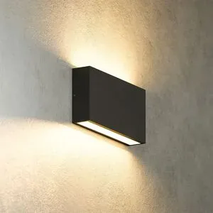 HOFTRONIC Otis M LED-Wandleuchte dimmbar - 10W 1320lm - IP54 Wasserdicht - 2700K warmweiß - innen- und außen - Up & Down Licht - Schwarz - Modern