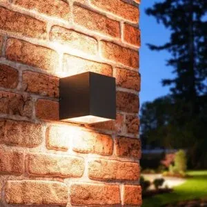 HOFTRONIC Cuba LED-Wandleuchte - IP65 Wasserdicht für Innen und Außen - Max. 2x 9W - 2x GX53 Fassung - Quadratisch - Up & Down Licht - Schwarz