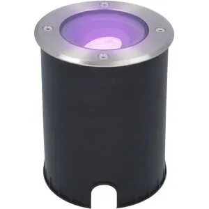 HOFTRONIC SMART Lilly Smart Bodeneinbaustrahler Außen - Schwenkbar - GU10 5,5W 345lm - RGBWW - Wifi + Bluetooth - App Steuerung - IP67 Wasserdicht - Google Home, Amazon Alexa und Siri - Edelstahl