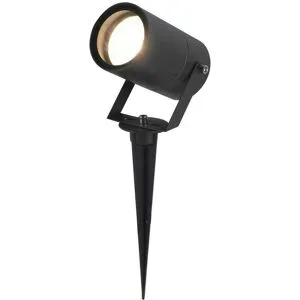 HOFTRONIC Spikey LED Gartenstrahler mit Erdspieß - 4W 345 Lumen - 4000K neutralweiß - schwenkbar - schwarz - IP64 Wasserdicht - GU10 - Erdspießstrahler - Gartenbeleuchtung - Wegbeleuchtung