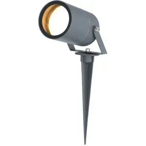 HOFTRONIC Spikey LED Gartenstrahler mit Erdspieß - GU10 4 Watt 345 lumen - Dimmbar - Schwenkbar - 2700K warmweiß - IP65 Wasserdicht - Anthrazit - Erdspießstrahler - Außenstrahler