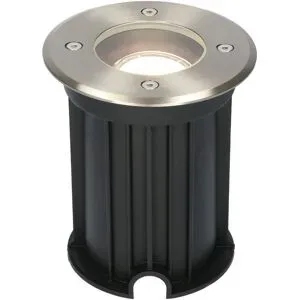 HOFTRONIC Maisy LED Bodeneinbaustrahler außen - Ø12cm - Dimmbar - GU10 Fassung - 4000K neutralweiß - 4W 345lm - Rund - Bodenstrahler - Einfahrt - Edelstahl - IP67 wasserdicht