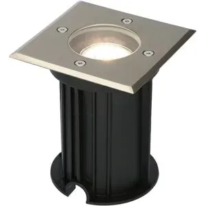 HOFTRONIC Ramsay LED Bodeneinbaustrahler außen Eckig - Dimmbar - GU10 Fassung - 4000K neutralweiß - 4W 345lm - Bodenstrahler - Einfahrt - Edelstahl - IP67 wasserdicht