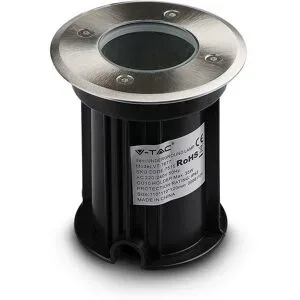 HOFTRONIC LED Bodeneinbaustrahler rund außen - Dimmbar - GU10 - 6500K tageslichtweiß - 4W 345lm - Gartenstrahler - Auffahrt - edelstahl - IP64 Wasserdicht