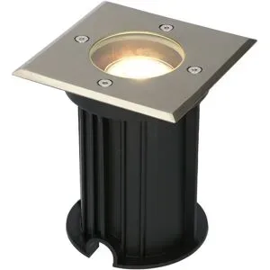 V-TAC 3er Set LED Bodenstrahler Eckig außen - Dimmbar - GU10 - 4000K neutralweiß - 4W 345lm - Gartenstrahler - Auffahrt - Edelstahl - IP64 Wasserdicht