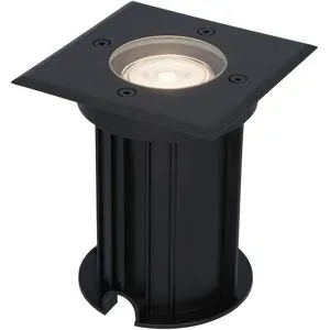 HOFTRONIC Ramsay LED Bodeneinbaustrahler außen Eckig - Dimmbar - GU10 Fassung - 4000K neutralweiß - 4W 345lm - Bodenstrahler - Auffahrt - Schwarz - IP67 wasserdicht