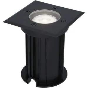 HOFTRONIC Ramsay LED Bodeneinbaustrahler außen Eckig - Dimmbar - GU10 Fassung - 6500K tageslichtweiß - 4W 345lm - Bodenstrahler - Auffahrt - Schwarz - IP67 wasserdicht
