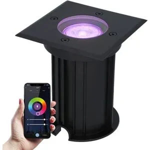 HOFTRONIC SMART Ramsay Smart Bodeneinbaustrahler Außen - Eckig - 5,5W 345lm - RGBWW - Wifi + Bluetooth - App Steuerung - IP67 - Google Home - Amazon Alexa - Schwarz