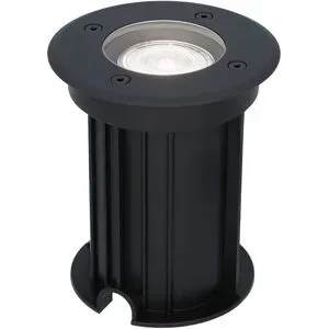HOFTRONIC Maisy LED Bodeneinbaustrahler außen - Ø12cm - Dimmbar - GU10 Fassung - 6500K tageslichtweiß - 4W 345lm - Rund - Bodenstrahler - Auffahrt - Schwarz - IP67 wasserdicht